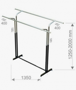 Вешалка-гондола двойная с регулировкой высоты St-1058 chrome/black